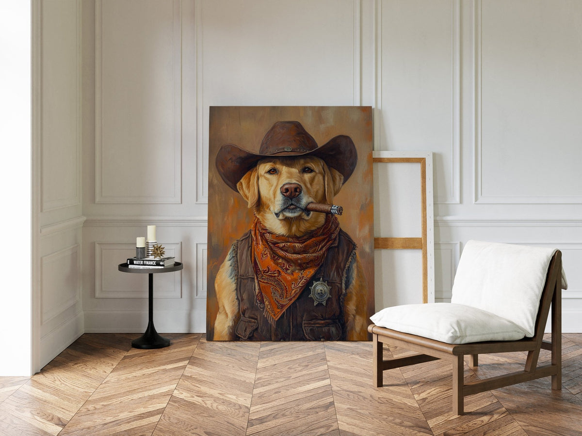 Golden Retriever Sheriff with Western Swagger - Quarter Circle AK Boutique