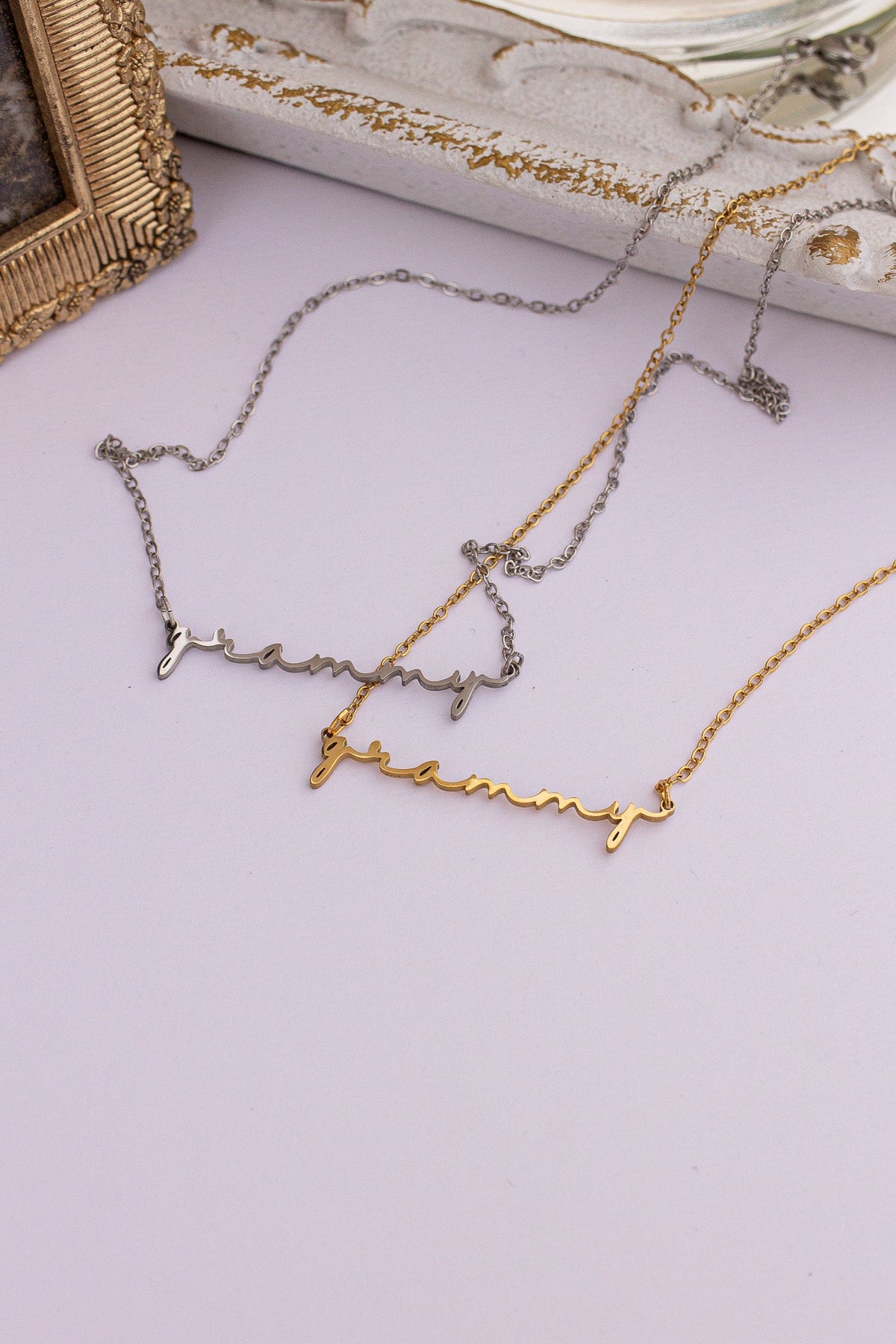 "Grammy" Necklace - Quarter Circle AK Boutique