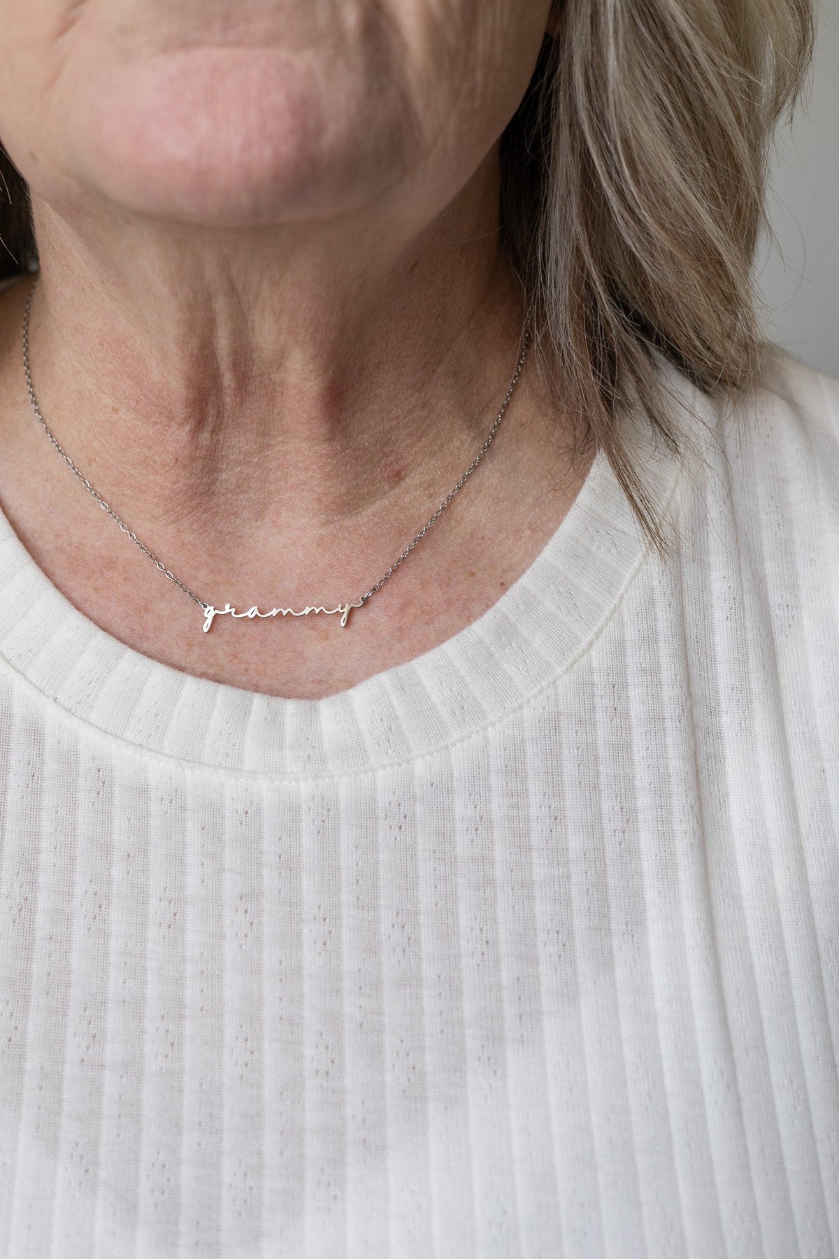 "Grammy" Necklace - Quarter Circle AK Boutique