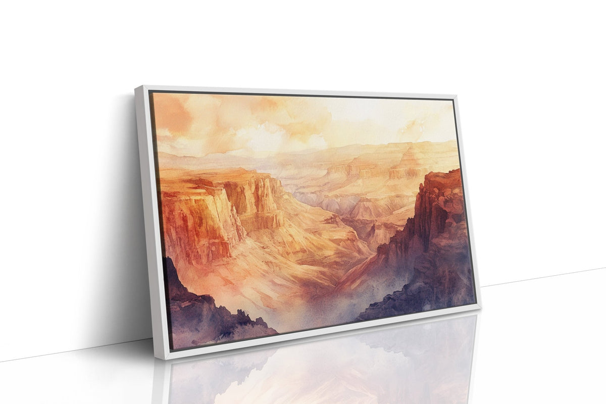 Grand Solitude – Watercolor Canyon Sunset Landscape Print - Quarter Circle AK Boutique
