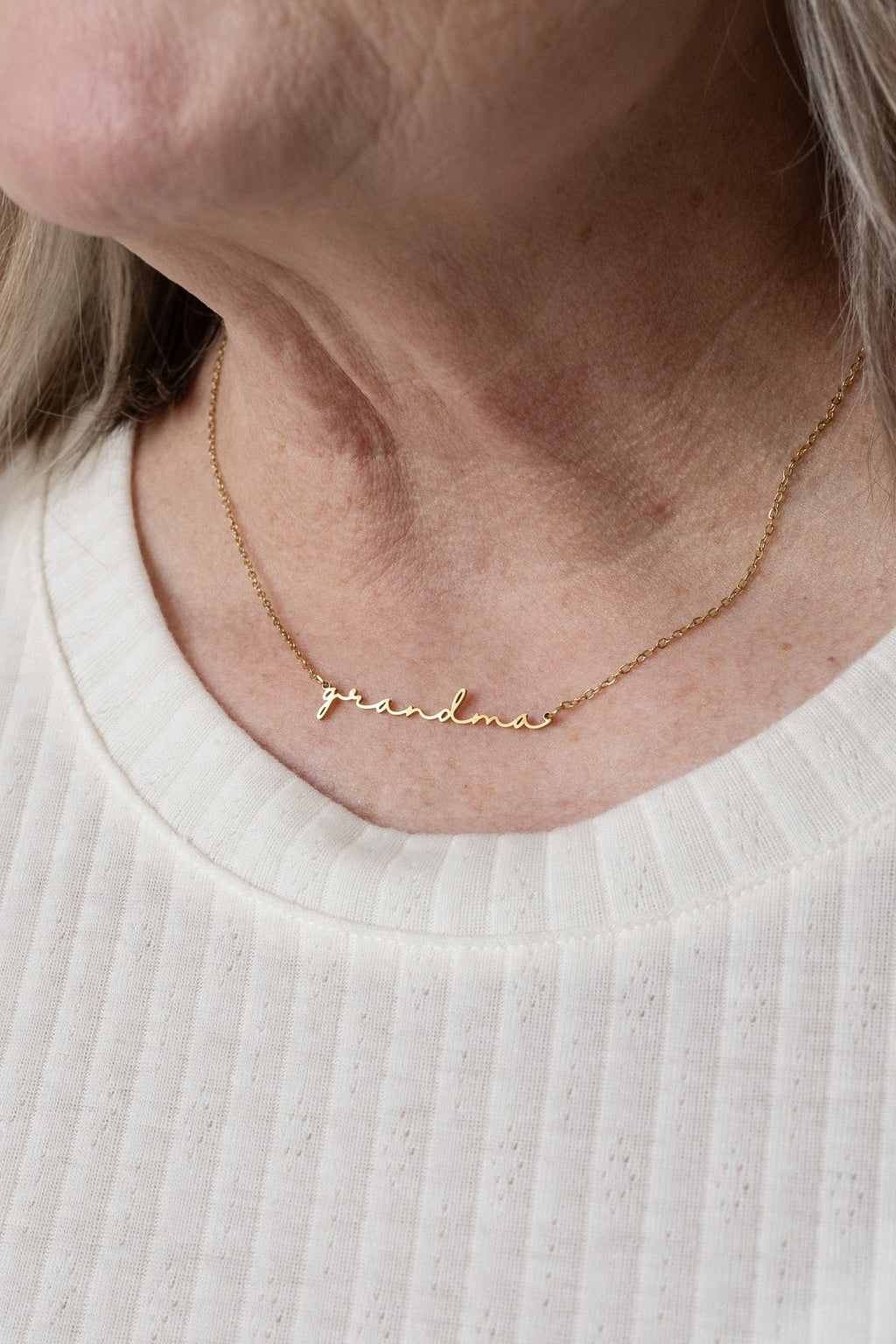 "Grandma" Necklace - Quarter Circle AK Boutique