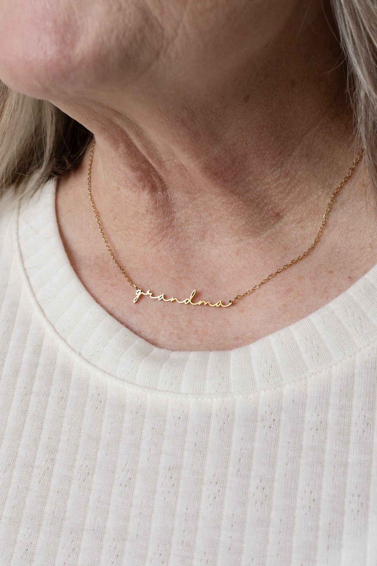 "Grandma" Necklace - Quarter Circle AK Boutique