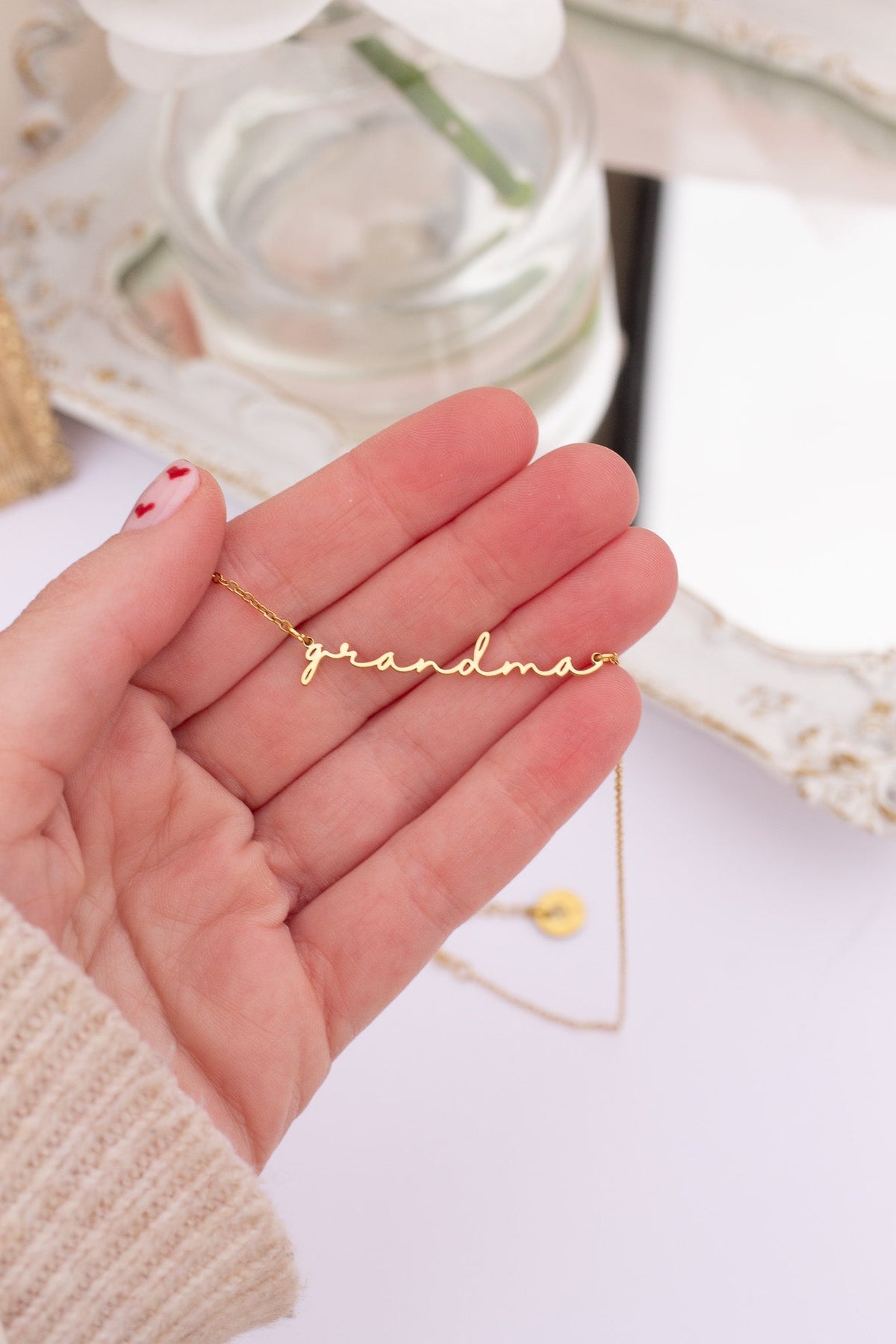 "Grandma" Necklace - Quarter Circle AK Boutique