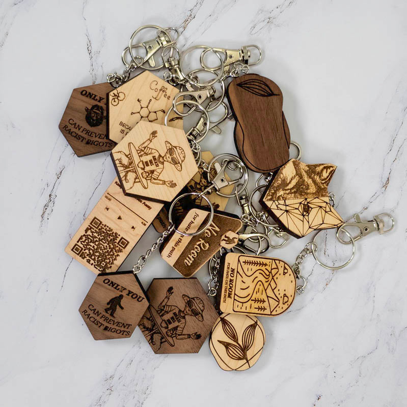 Wood Keychain | Caffeine