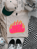 Harley HOT PINK & LIME GREEN FLAME tee or sweatshirt - Quarter Circle AK Boutique
