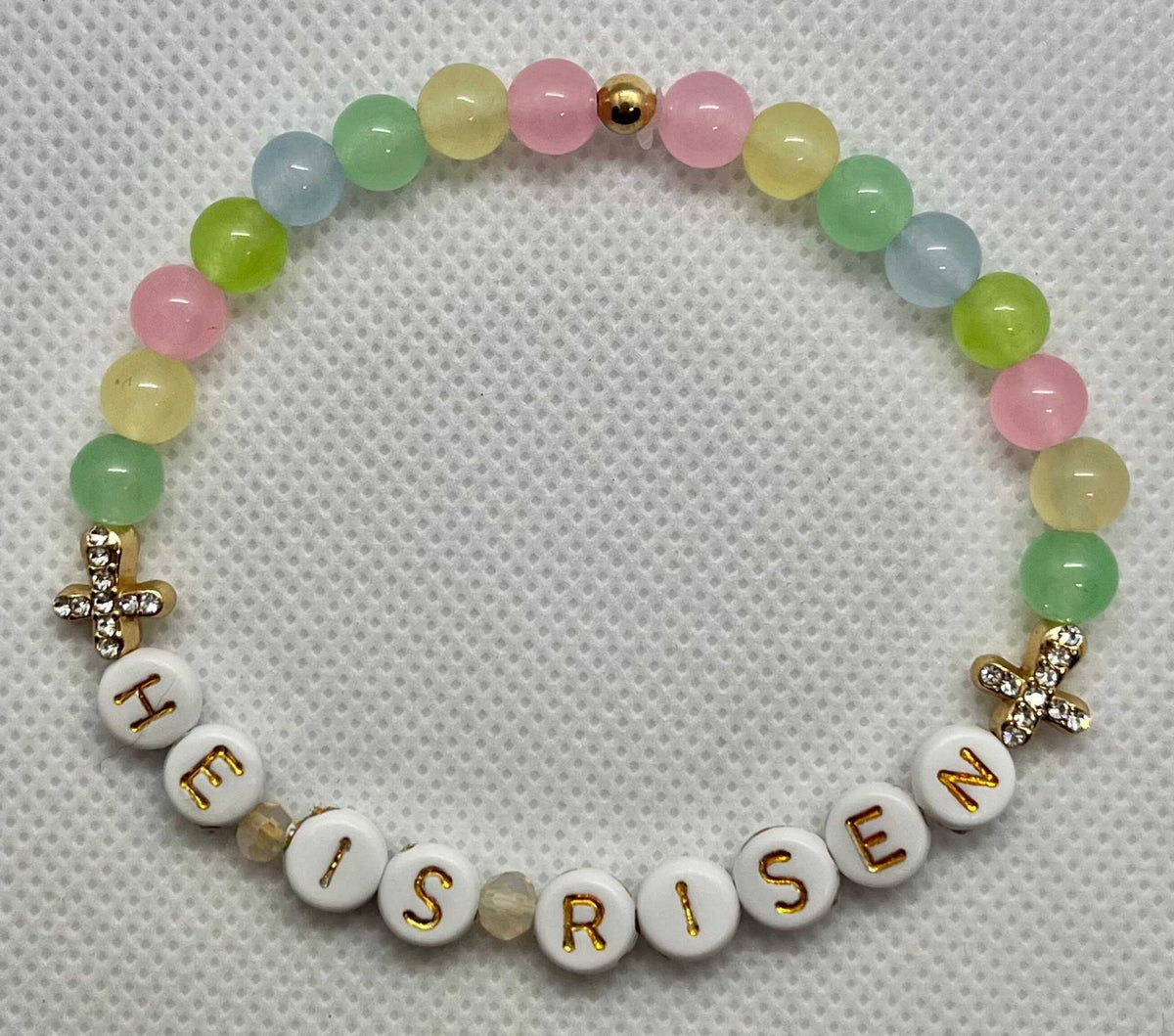 He Is Risen Bead Bracelet – Handmade Christian Jewelry - Quarter Circle AK Boutique