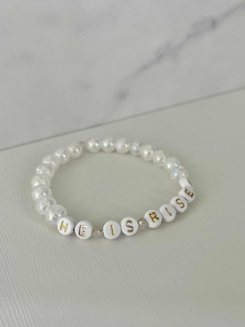 He Is Risen Bead Bracelet – Handmade Christian Jewelry - Quarter Circle AK Boutique
