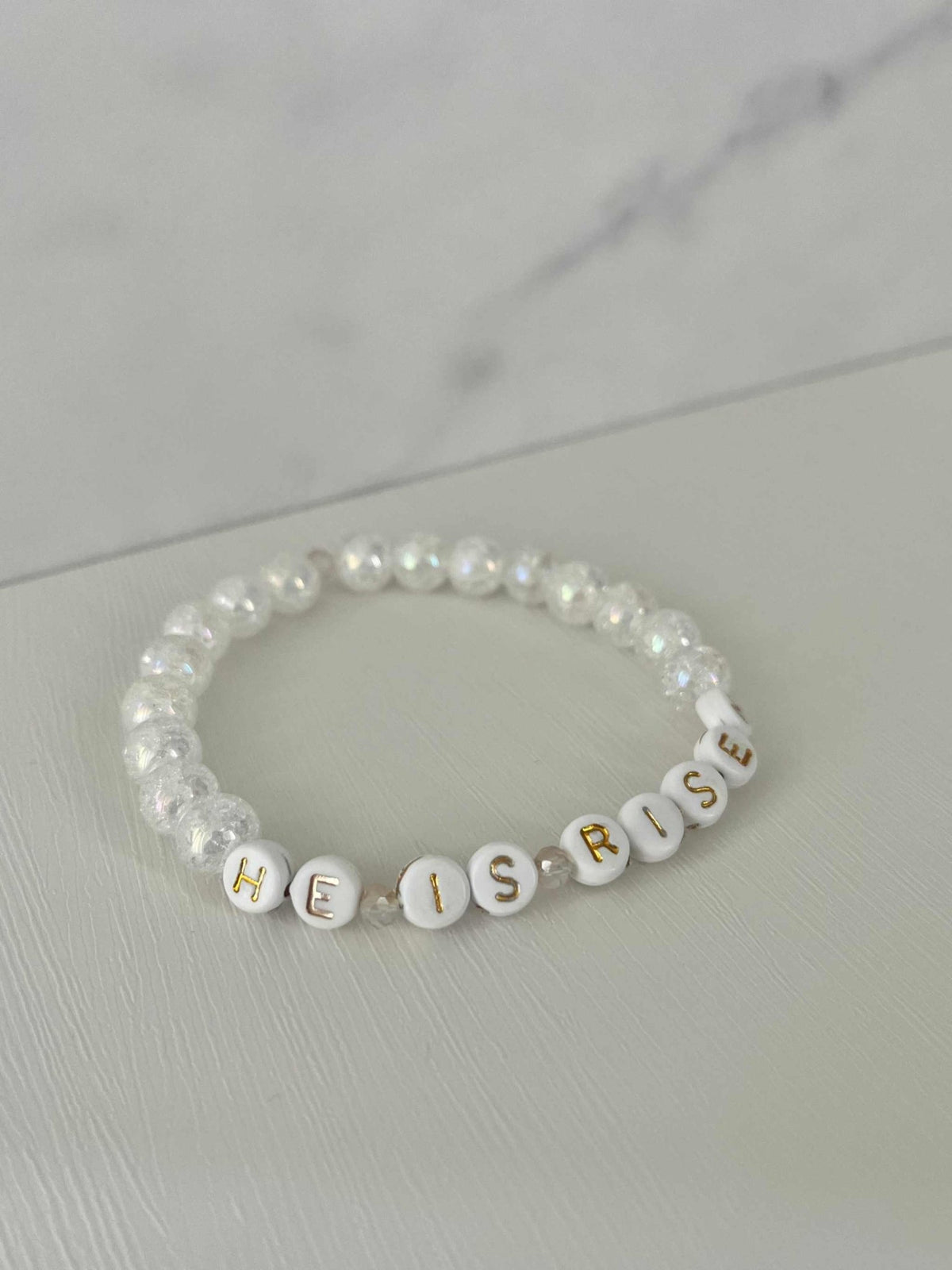 He Is Risen Bead Bracelet – Handmade Christian Jewelry - Quarter Circle AK Boutique