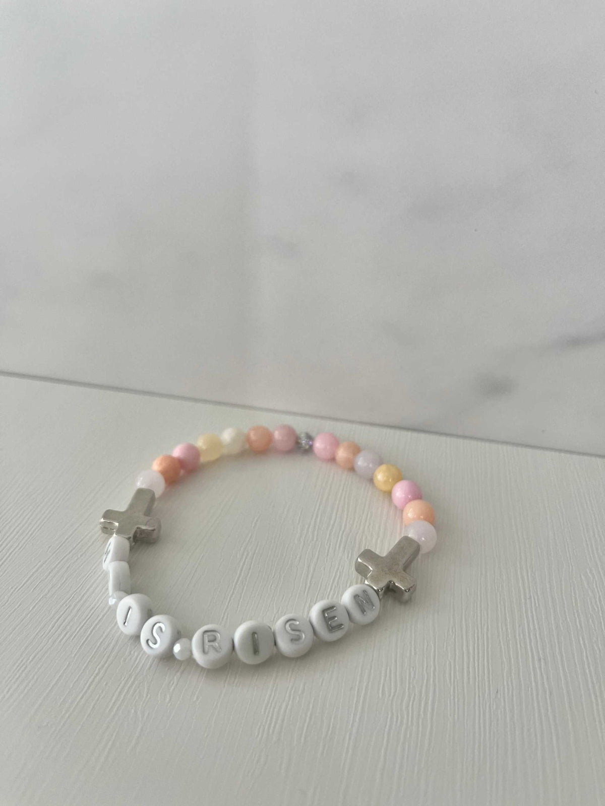 He Is Risen Bead Bracelet – Handmade Christian Jewelry - Quarter Circle AK Boutique