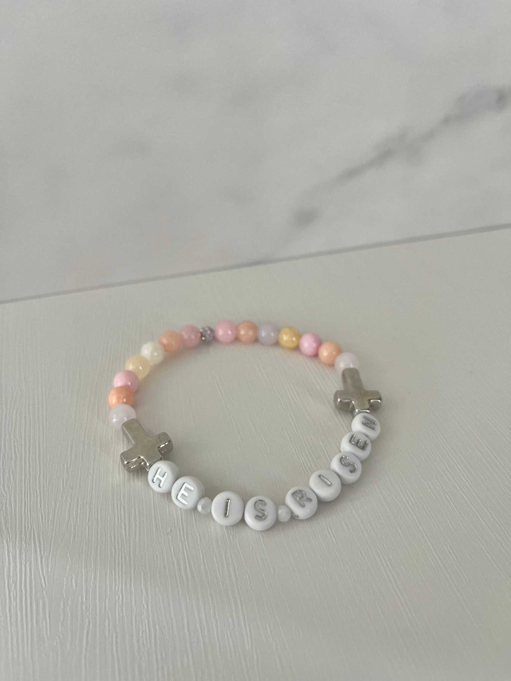 He Is Risen Bead Bracelet – Handmade Christian Jewelry - Quarter Circle AK Boutique