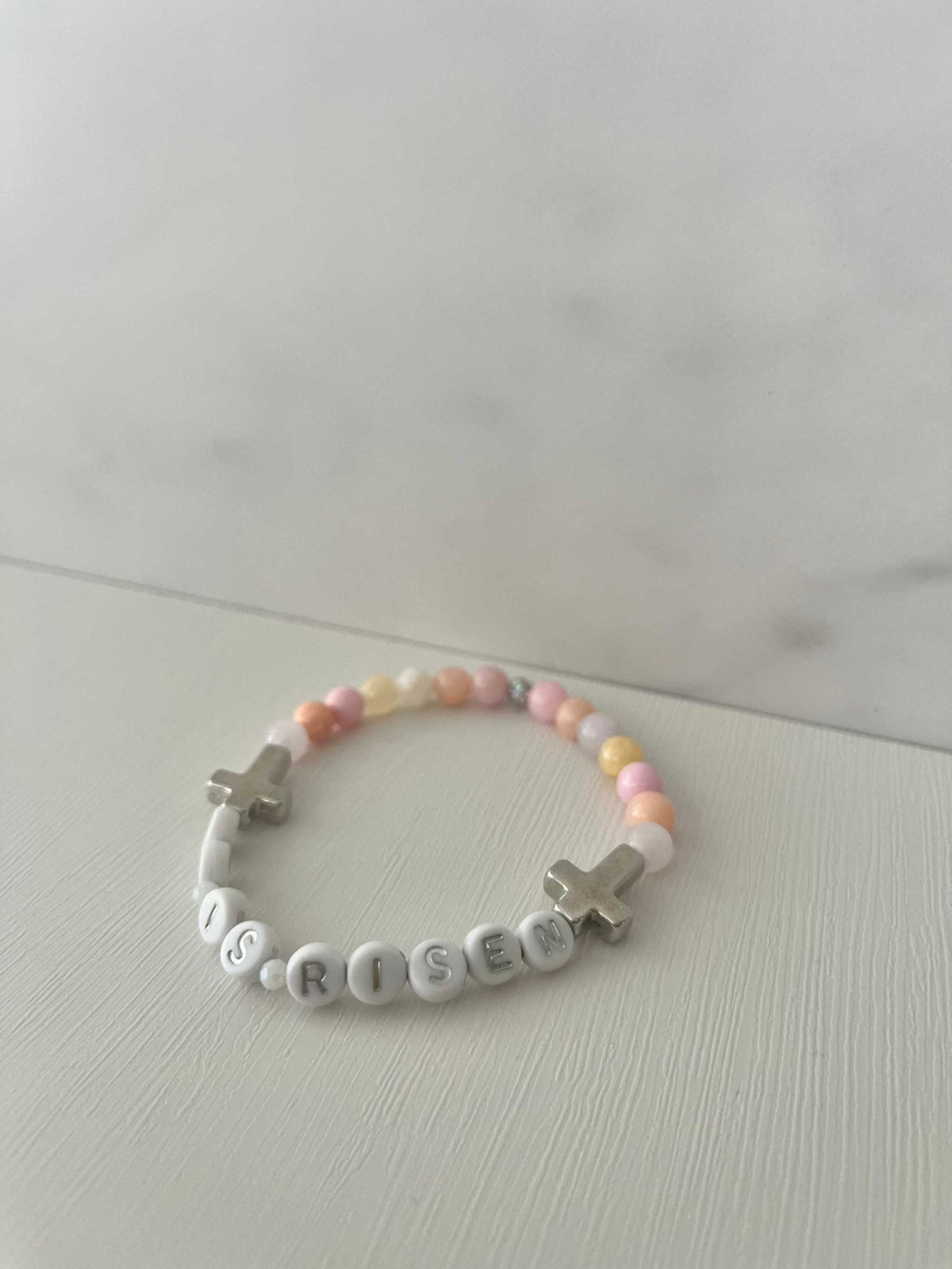 He Is Risen Bead Bracelet – Handmade Christian Jewelry - Quarter Circle AK Boutique