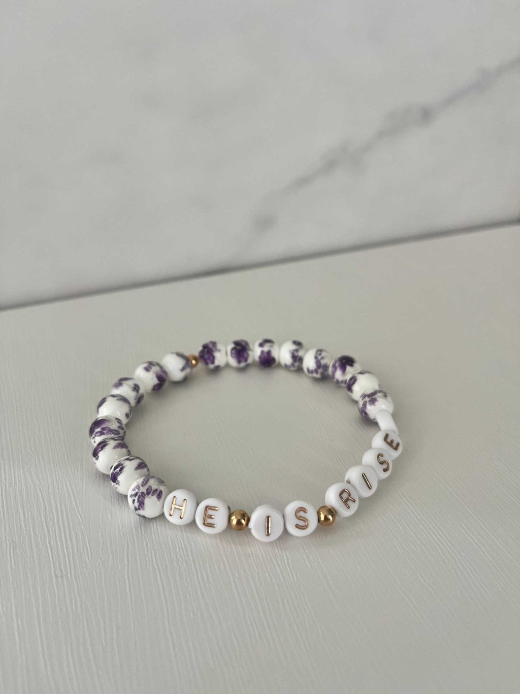 He Is Risen Bead Bracelet – Handmade Christian Jewelry - Quarter Circle AK Boutique