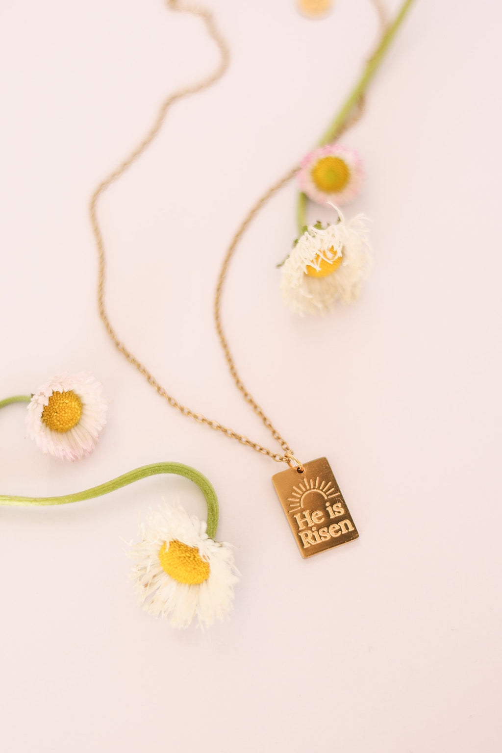 He is Risen Necklace - Quarter Circle AK Boutique