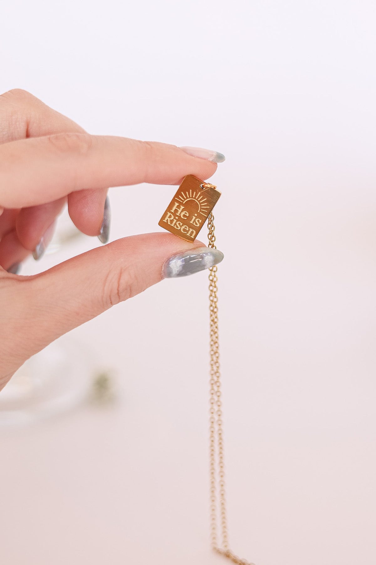 He is Risen Necklace - Quarter Circle AK Boutique