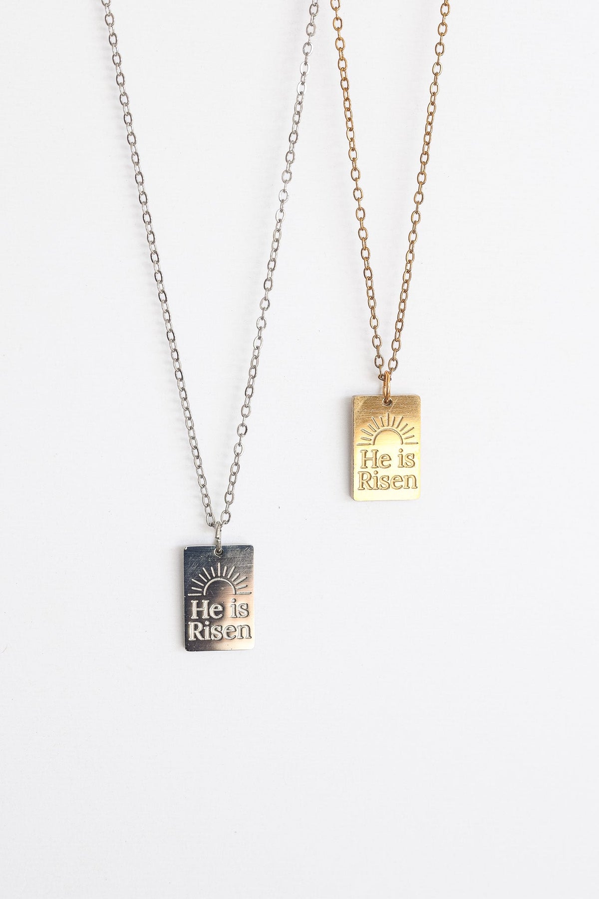 He is Risen Necklace - Quarter Circle AK Boutique