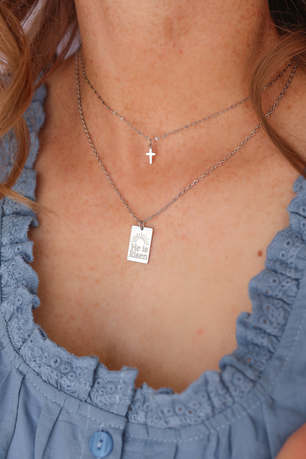 He is Risen Necklace - Quarter Circle AK Boutique
