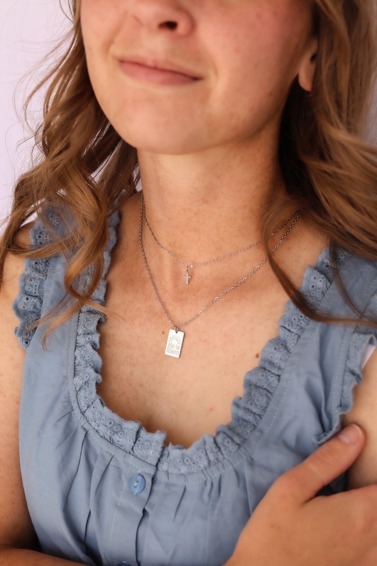 He is Risen Necklace - Quarter Circle AK Boutique