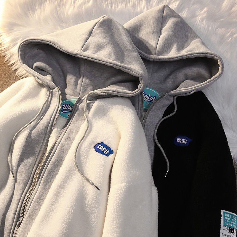 Hooded Sweatshirt Casual Thick Warm Loose Padded Jackets Coat - Quarter Circle AK Boutique