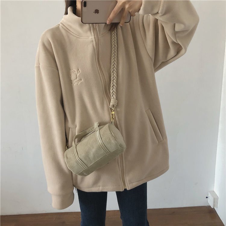 Hooded Sweatshirt Casual Thick Warm Loose Padded Jackets Coat - Quarter Circle AK Boutique