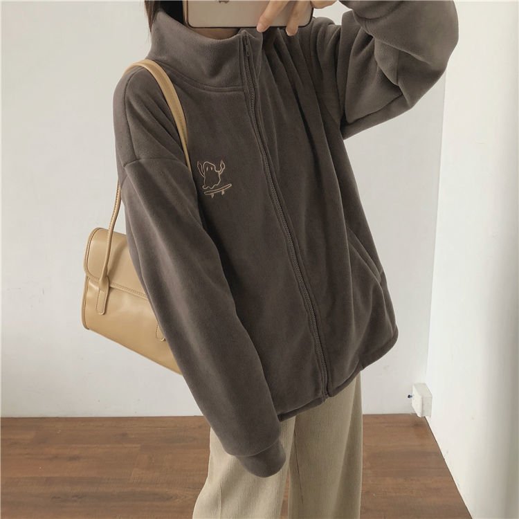 Hooded Sweatshirt Casual Thick Warm Loose Padded Jackets Coat - Quarter Circle AK Boutique