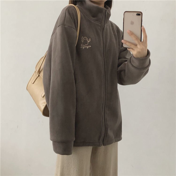 Hooded Sweatshirt Casual Thick Warm Loose Padded Jackets Coat - Quarter Circle AK Boutique