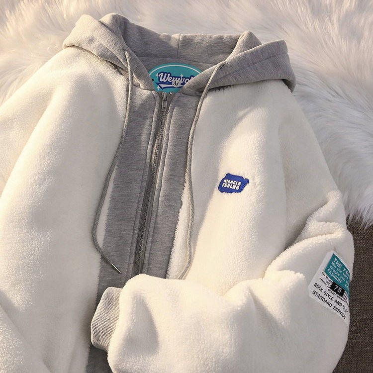 Hooded Sweatshirt Casual Thick Warm Loose Padded Jackets Coat - Quarter Circle AK Boutique