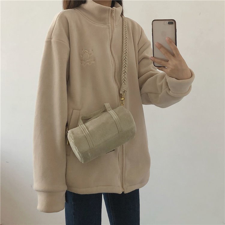 Hooded Sweatshirt Casual Thick Warm Loose Padded Jackets Coat - Quarter Circle AK Boutique