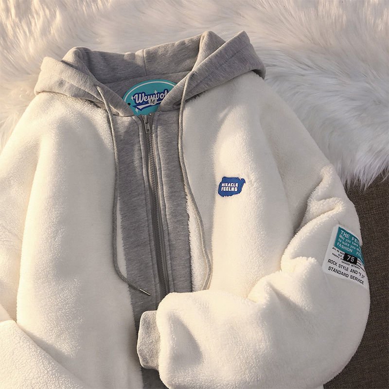 Hooded Sweatshirt Casual Thick Warm Loose Padded Jackets Coat - Quarter Circle AK Boutique