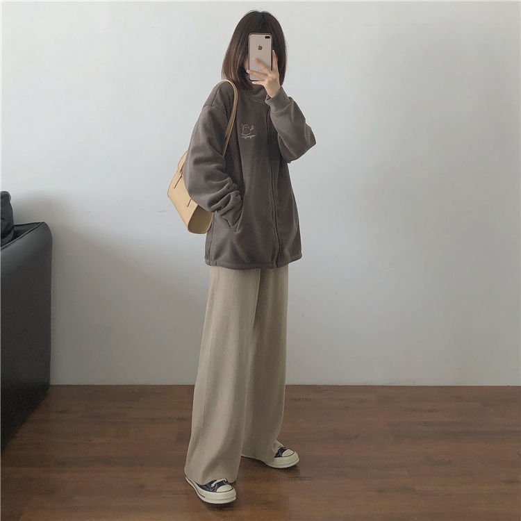 Hooded Sweatshirt Casual Thick Warm Loose Padded Jackets Coat - Quarter Circle AK Boutique