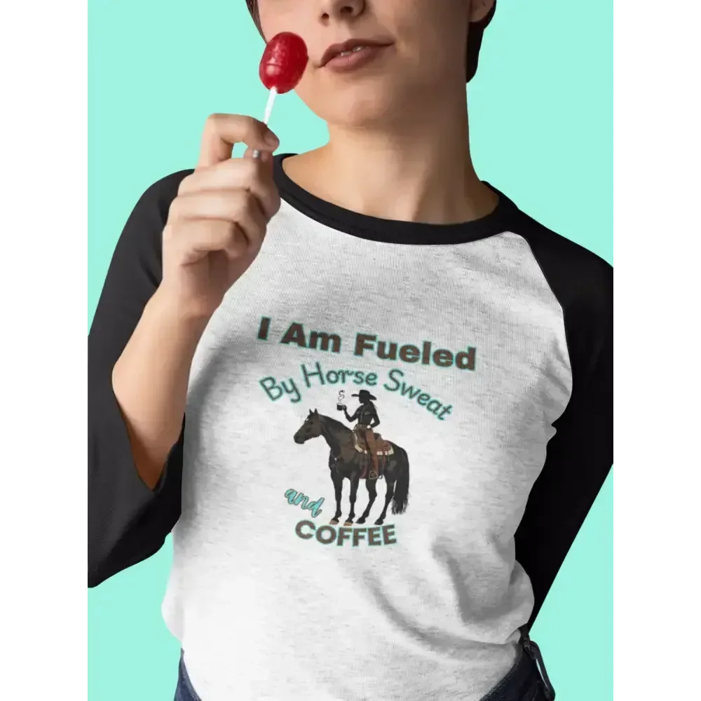 Horse Lover Baseball Tee, Horse and Coffee Lover's Baseball T-shirt