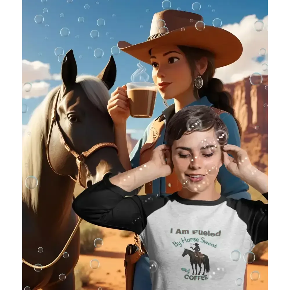 Horse Lover Baseball Tee, Horse and Coffee Lover's Baseball T-shirt
