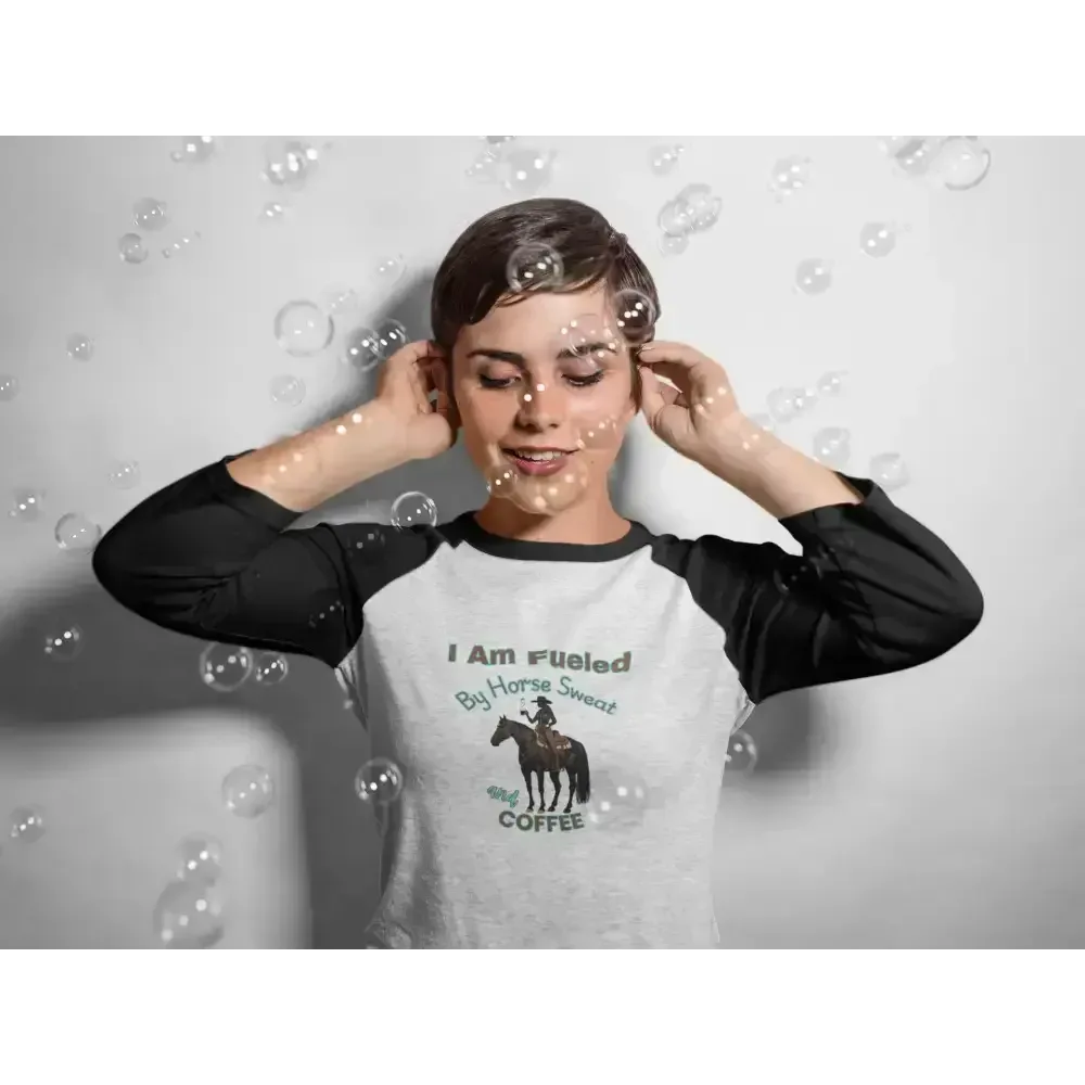 Horse Lover Baseball Tee, Horse and Coffee Lover's Baseball T-shirt