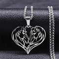 Horse Love Pendant, Stainless Steel Heart Shaped Necklace Jewelry