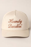 Howdy Darlin Embroidered Baseball Hat - Quarter Circle AK Boutique