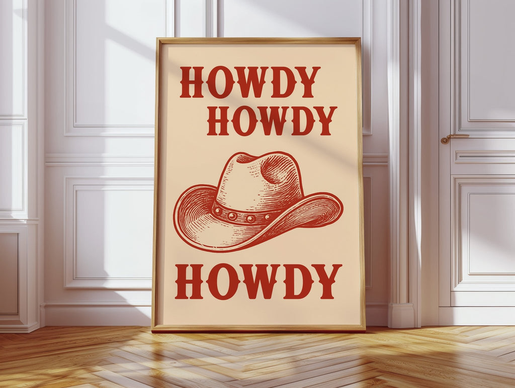 Howdy Howdy Western Hat Print - Quarter Circle AK Boutique