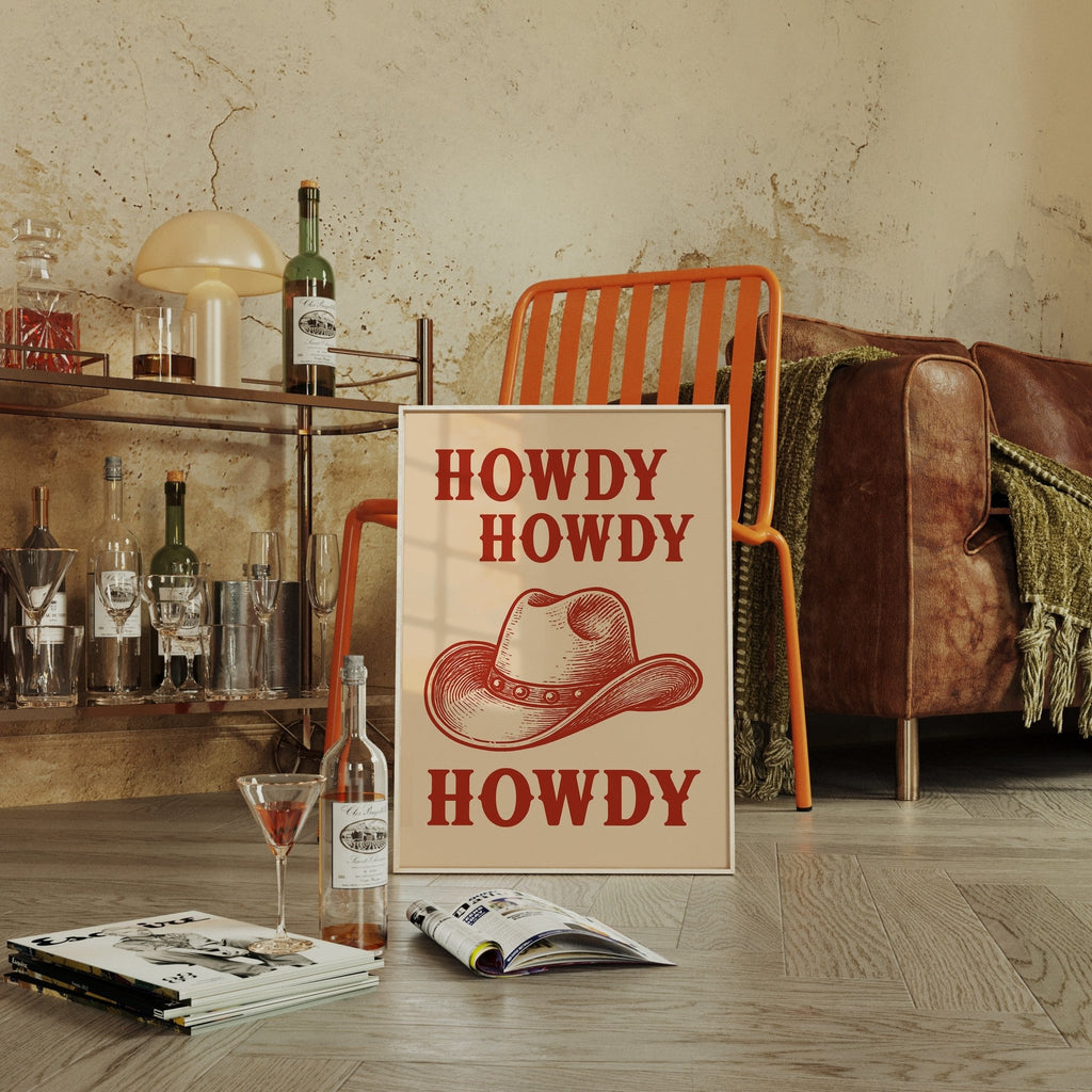 Howdy Howdy Western Hat Print - Quarter Circle AK Boutique