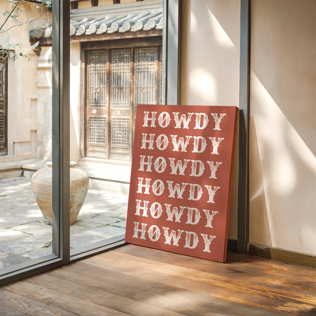 Howdy Western Typography Print – Rustic Country Wall Art - Quarter Circle AK Boutique