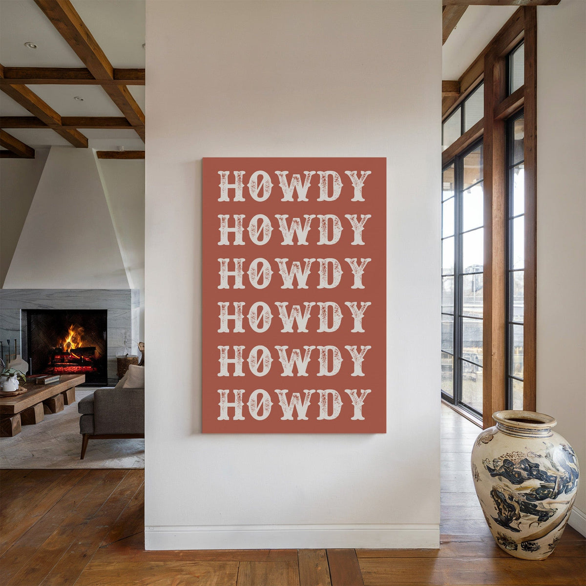 Howdy Western Typography Print – Rustic Country Wall Art - Quarter Circle AK Boutique