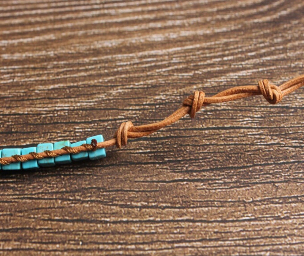 Natural Stone Bracelet 1 Wrap Boho Bohemian Yoga Leather Friendship High Quality Jewelry for Women SouthWest Jewelry Girls Jewelry