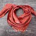 Wild Rag 100% SILK Rusty Orange Aztec Cowboy Western Neck Scarf Bandanna by Double B Wild Rags