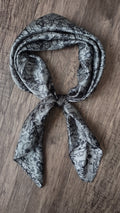 Wild Rag 100% SILK Dark Grey Pin Up Cowgirls and Hollyhock flowers Cowboy Western Neck Scarf Bandanna by Double B Wild Rags