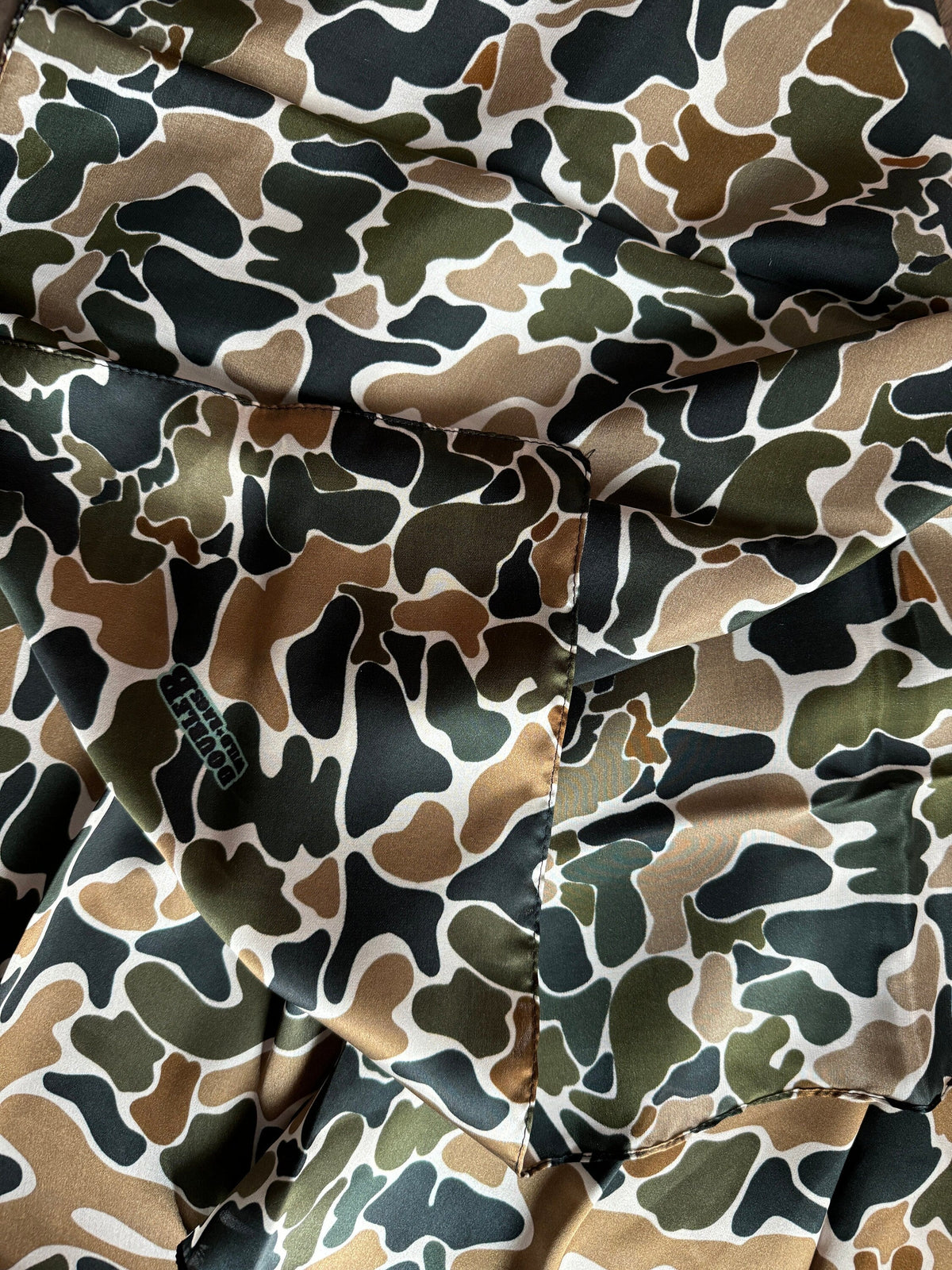 100% Silk Wild Rag Duck Camouflage Browns and Greens by Double B Wild Rags