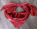 Wild Rag 100% SILK 816 Red Tooled Leather Cowboy Western Neck Scarf Bandanna by Double B Wild Rags