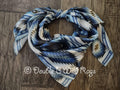 Wild Rag 100% SILK 835 AZTEC blue silver white Cowboy Western Neck Scarf Bandanna by Double B Wild Rags