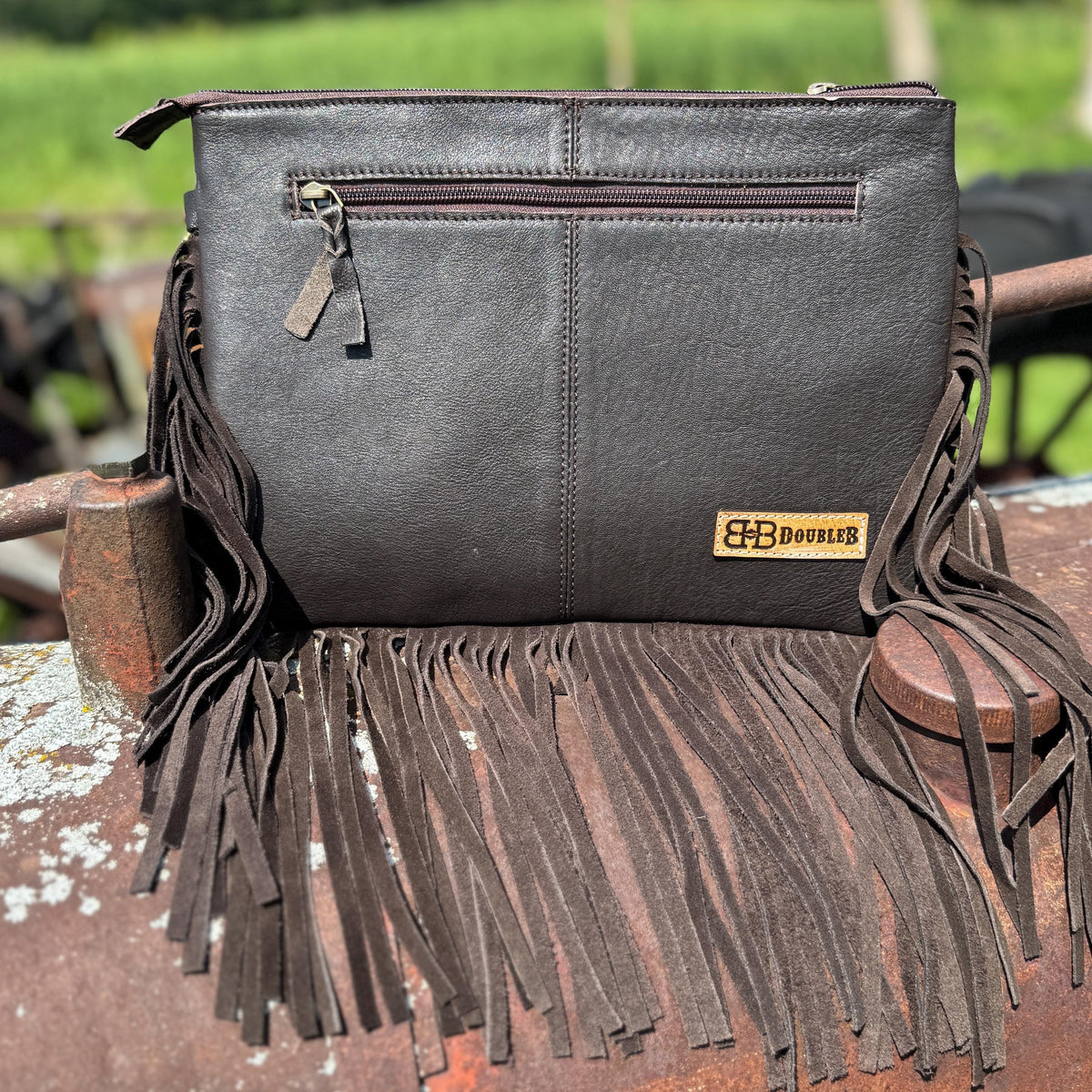 Genuine Western Cowhide Leather Purse or Clutch with Ace Cards and Dice painted details a Double B Wild Rags Exclusive