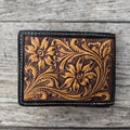 Men’s Western bi-fold wallet with floral designs by Double B Wild Rags