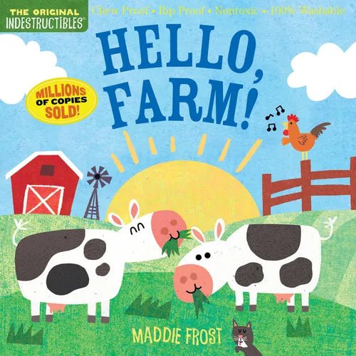 Indestructibles: Hello, Farm!: Chew Proof - Rip Proof - Nontoxic - 100% Washable (Book for Babies, Newborn Books, Safe to Chew) - Paperback - Quarter Circle AK Boutique