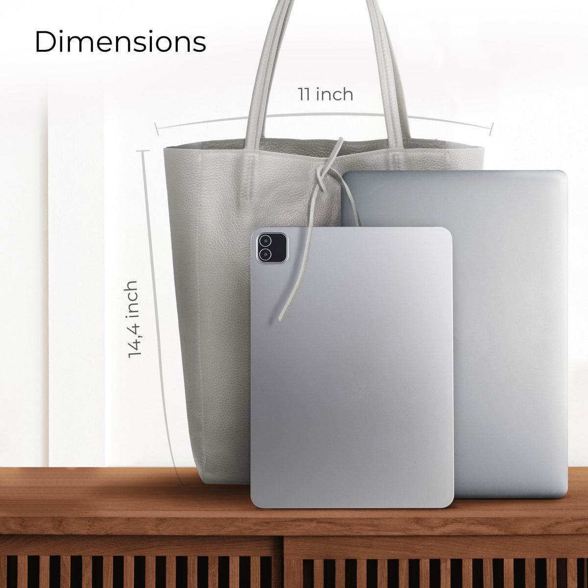Italian Full-Grain Leather Tote Bag | Firenze - Quarter Circle AK Boutique