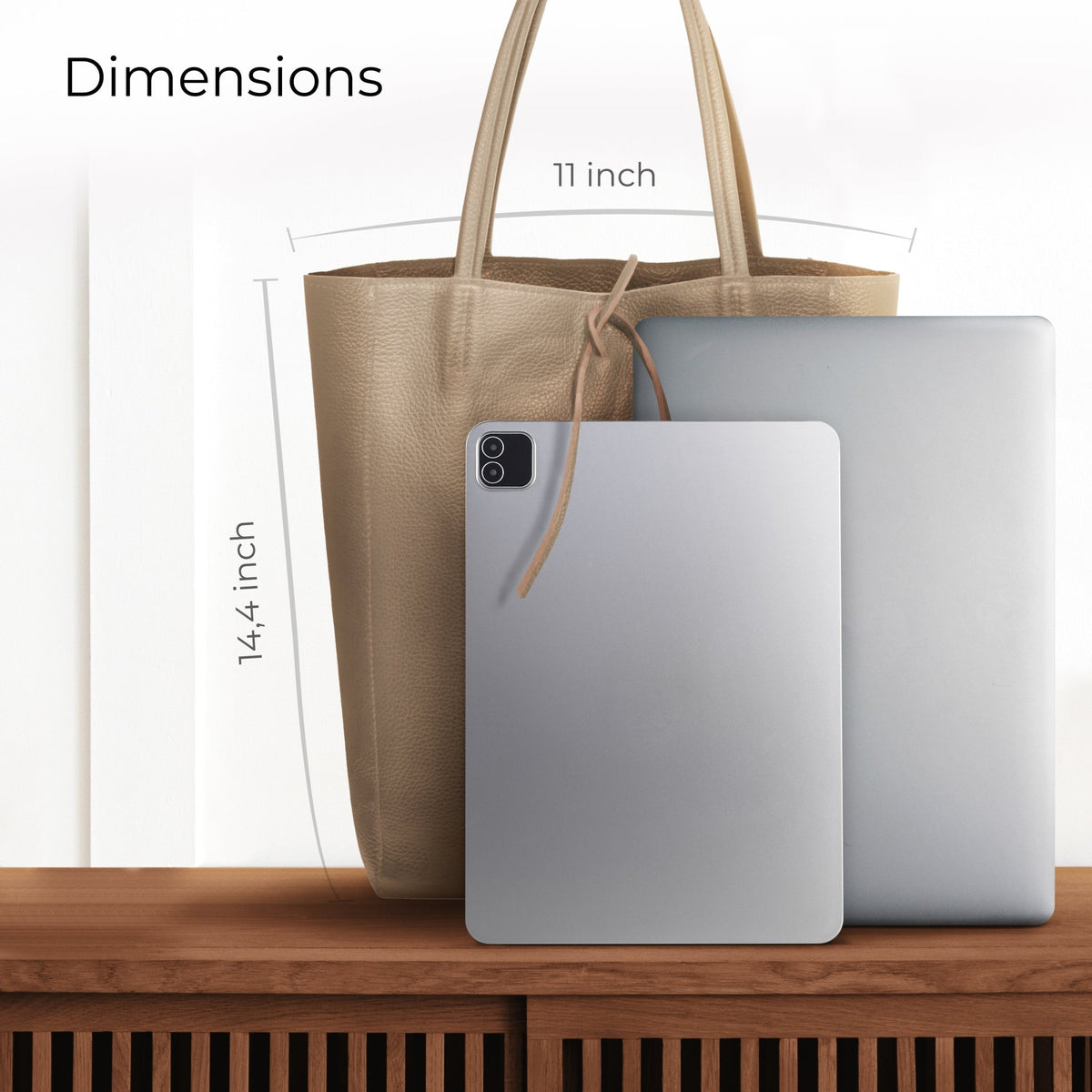 Italian Full-Grain Leather Tote Bag | Firenze - Quarter Circle AK Boutique