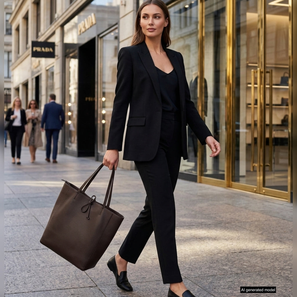 Italian Full-Grain Leather Tote Bag | Firenze - Quarter Circle AK Boutique